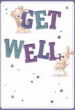 Brimming with cheerful optimism, this illustrated get well card brings together two comforting companions-a teddy bear and a puppy-who seem to spring joyfully from the page, echoing the lively spirit of Holloway's community. The bear, soft and inviting in appearance, reaches for the word 'GET,' while the puppy, with expressive eyes and silky fur, supports the bold 'WELL' below. Around them, star-like bursts in vivid blues and gentle purples sparkle across a creamy, clean background, suggesting the endless well-wishes shared between neighbours along Holloway Road. The use of deep indigo and teal in the text lends the message a quiet vibrancy, its textured brushwork mirroring the care that goes into crafting a hand-tied bouquet. The sense of touch is almost palpable-the fluffy bear, the velvety softness of the pup, and the way the playful elements all seem to shine under soft ambient light. This card does more than send a simple message; like an arrangement carefully prepared for same-day delivery in Holloway, it offers warmth, encouragement, and the very human comfort of being remembered with kindness. Perfect for lifting spirits and brightening days, the design conveys a healing energy and gentle reassurance that feels as much a part of the neighbourhood as the blooms from the local florist.
